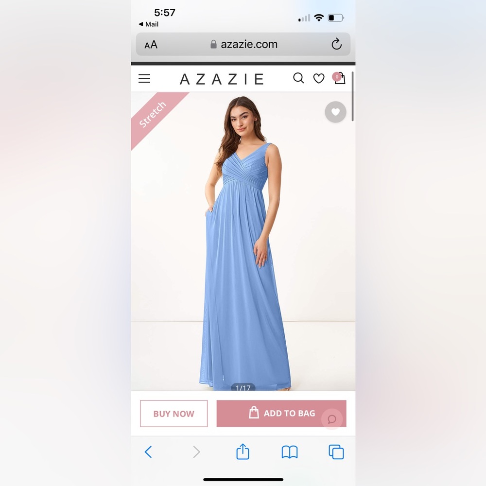 Azazie oceana steel blue size 12